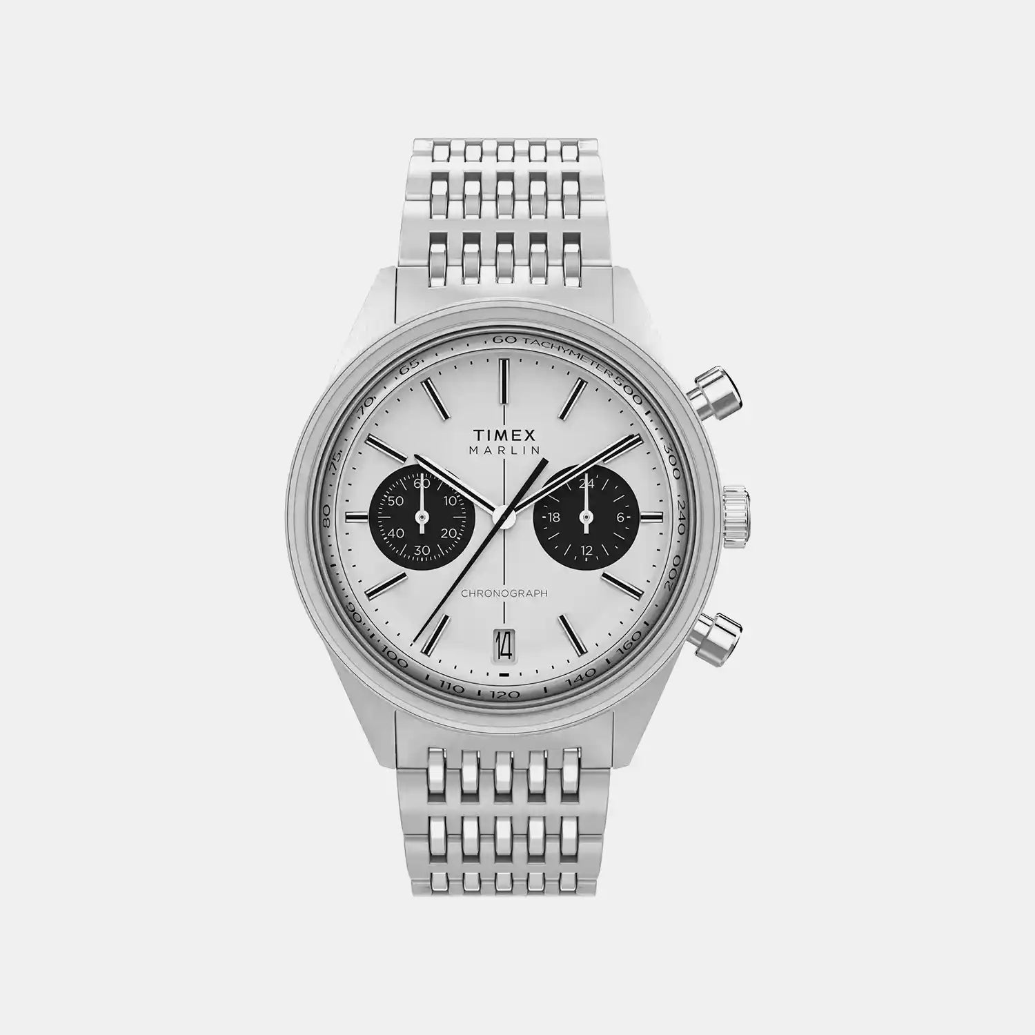 Marlin Men Quartz Silver Dial Chronograph Stainless Steel Watch TW2Y24600UJ