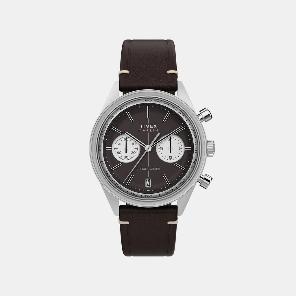 Men Quartz Black Dial Chronograph Leather Watch TW2Y24700UJ