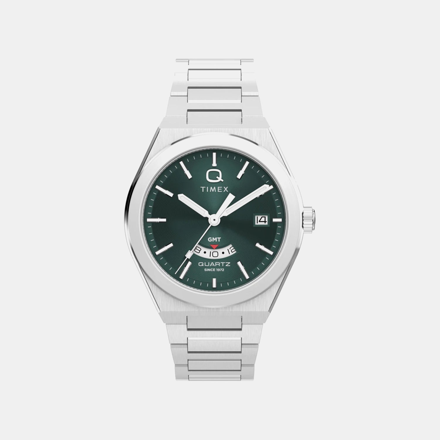 Q Timex Men Quartz Green Dial Analog Stainless Steel Watch TW2Y24800UJ