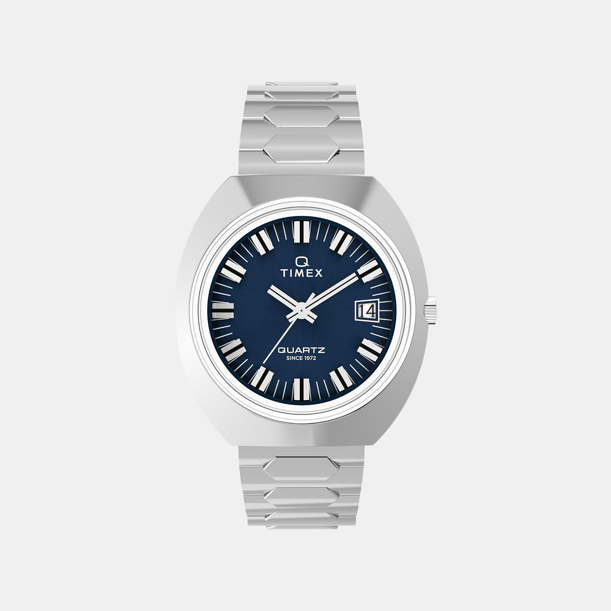 Q Timex Men Quartz Blue Dial Analog Stainless Steel Watch TW2Y33100IK