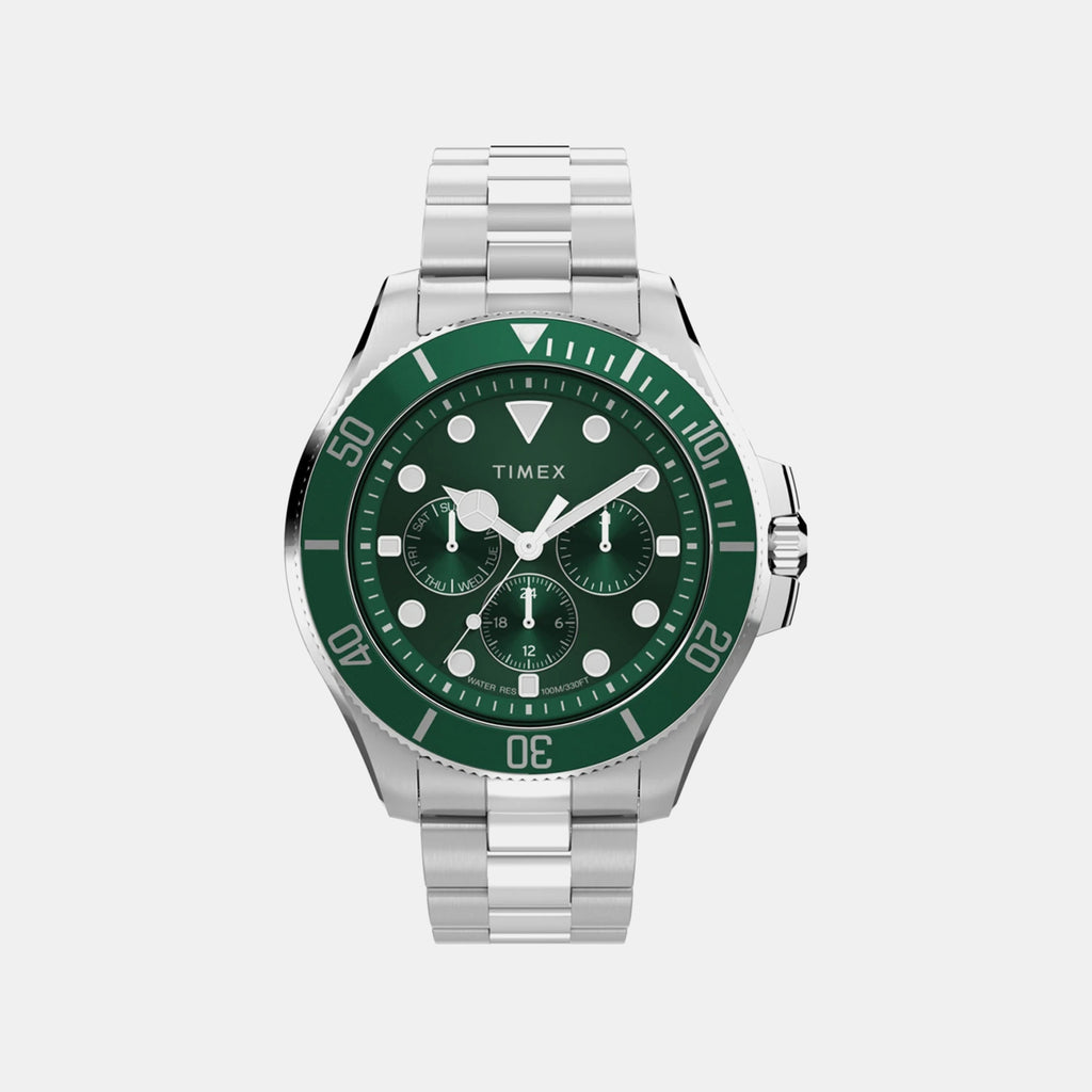 Men Quartz Green Dial Multi-Function Stainless Steel Watch TW2Y33200UJ