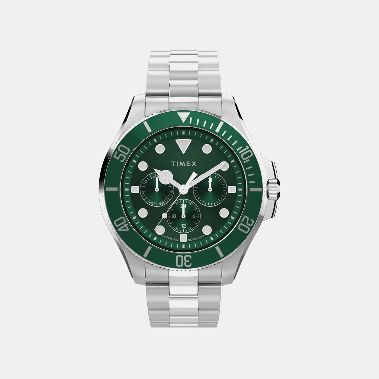 Men Quartz Green Dial Multi-Function Stainless Steel Watch TW2Y33200UJ