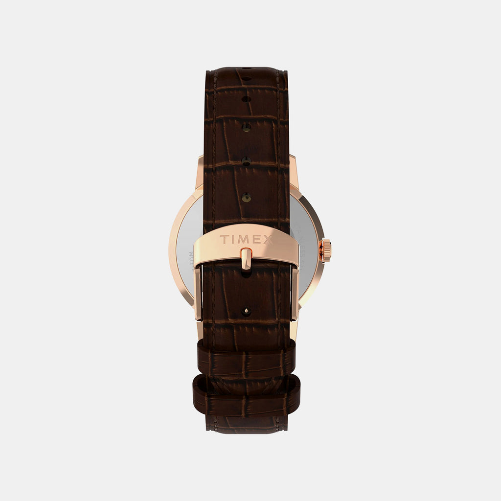 Unisex Quartz Silver Dial Analog Leather Watch TW2Y37700UJ