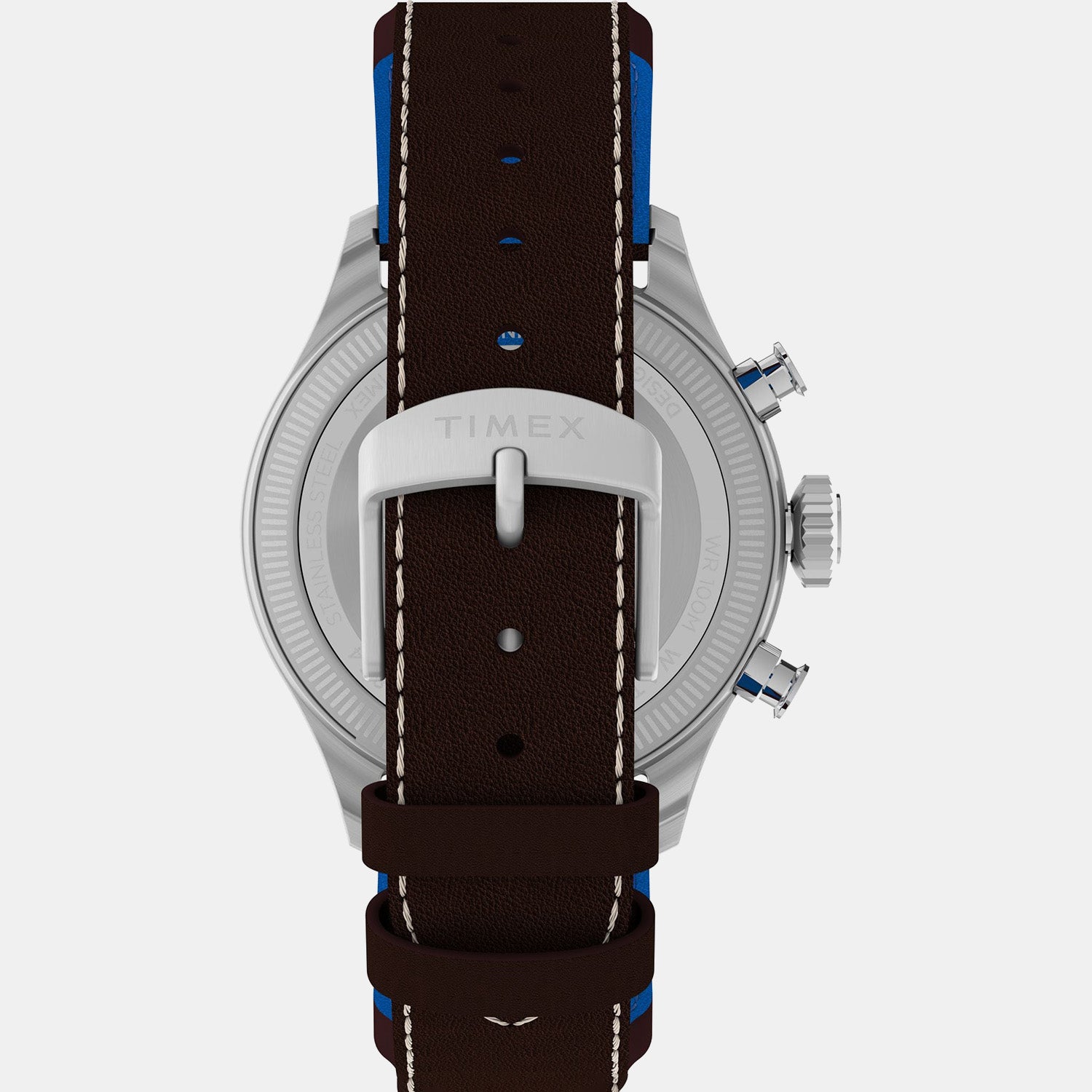 Waterbury Traditional Men Quartz Silver Dial Chronograph Leather Watch TW2Y38700X6