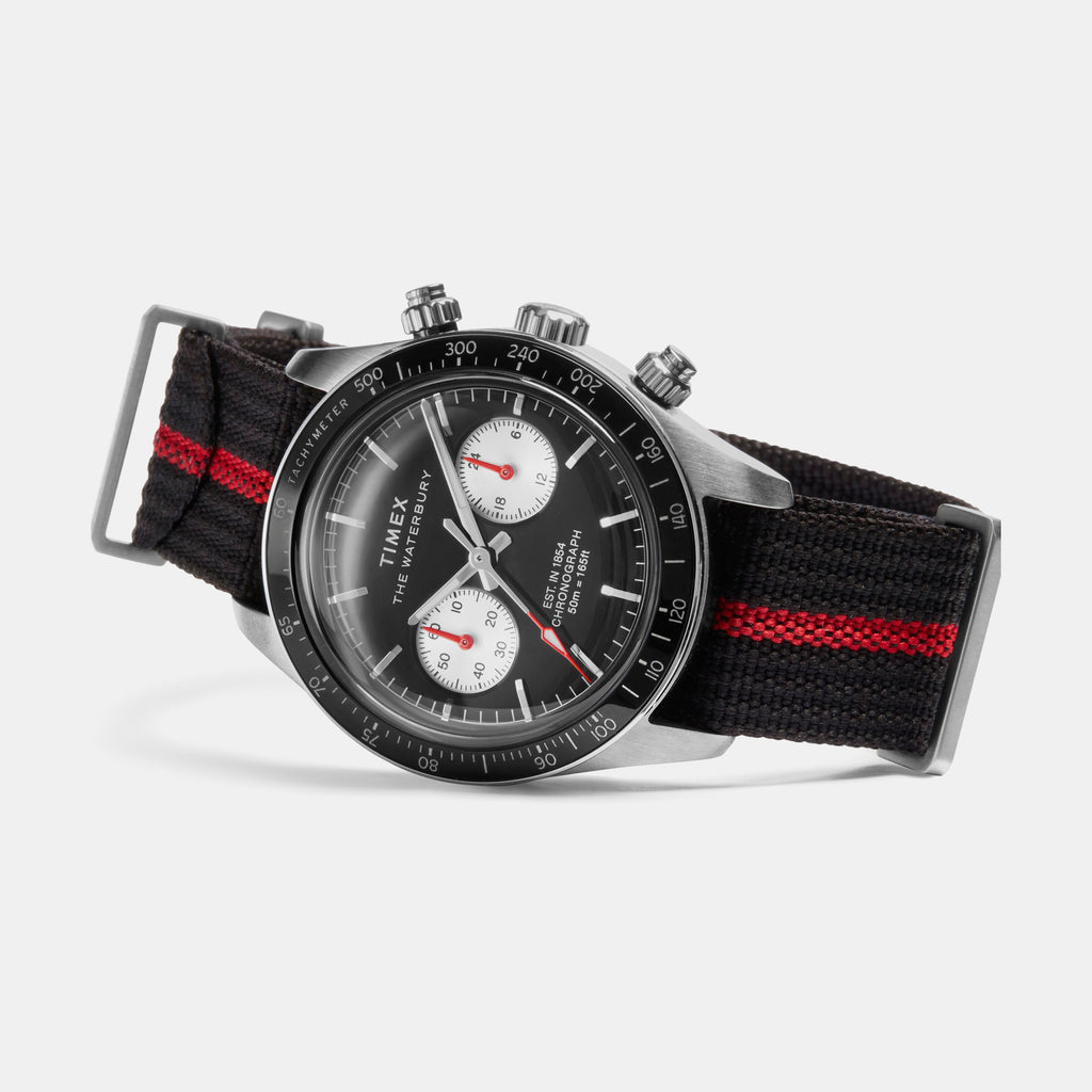 Waterbury Heritage Men Quartz Black Dial Chronograph Fabric Watch TW2Y38900IK