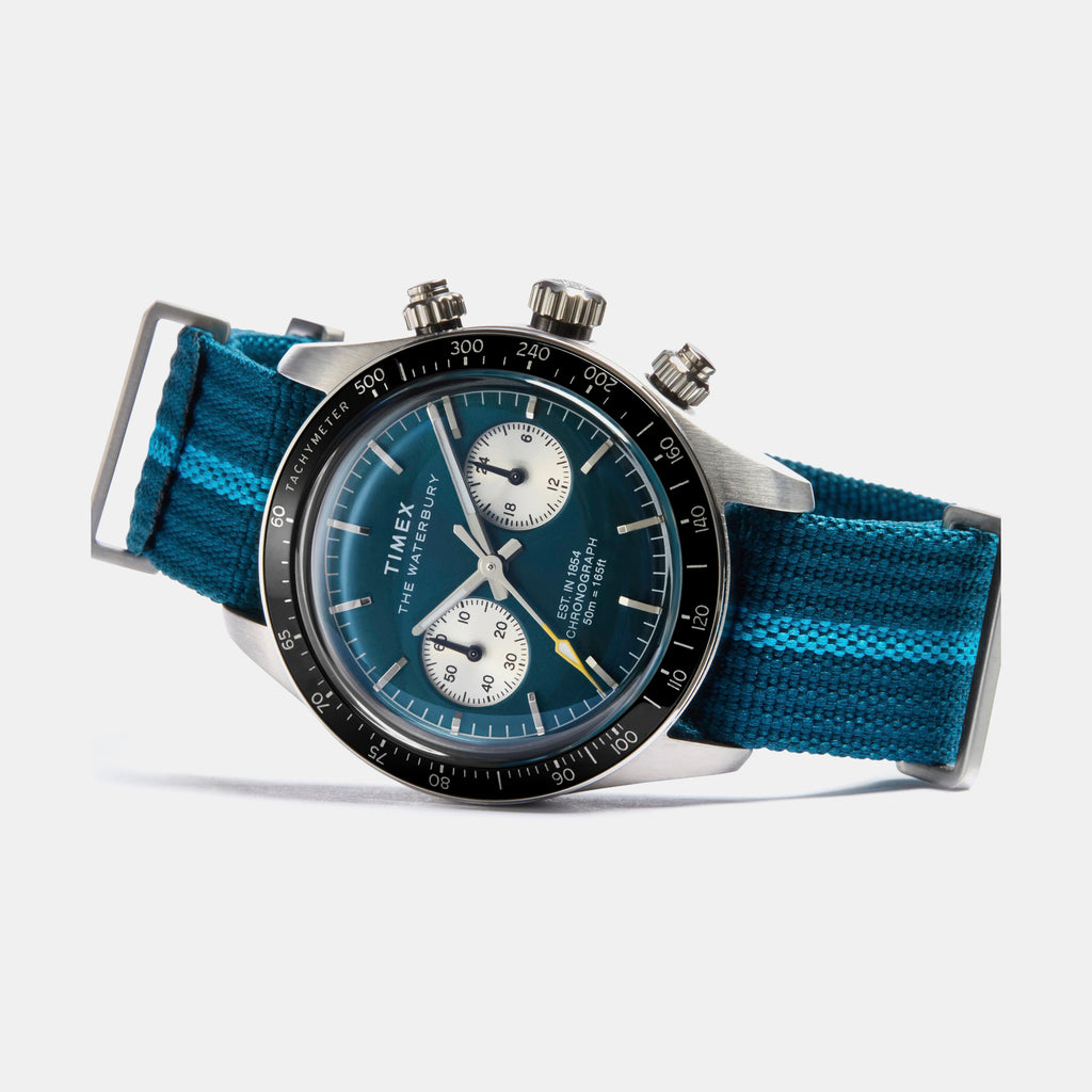 Waterbury Heritage Men Quartz Blue Dial Chronograph Fabric Watch TW2Y39000IK