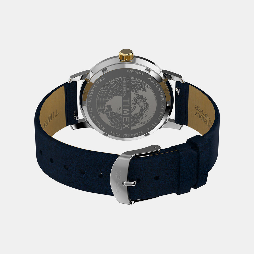 Marlin Men Quartz Blue Dial Analog Leather Watch TW2Y47900UJ