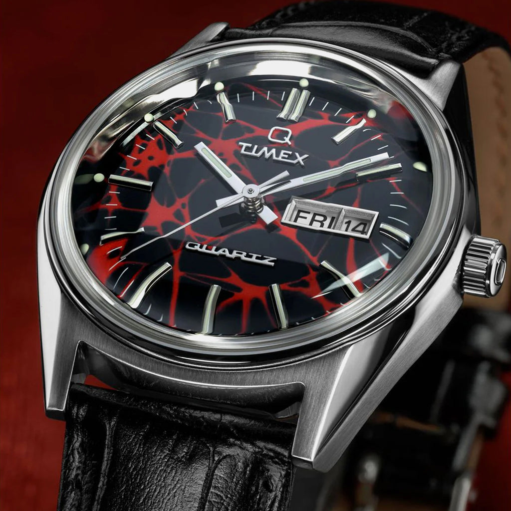 Q Timex Red Vega Men Quartz Red Dial Analog Leather Watch TW2Y55700UJ