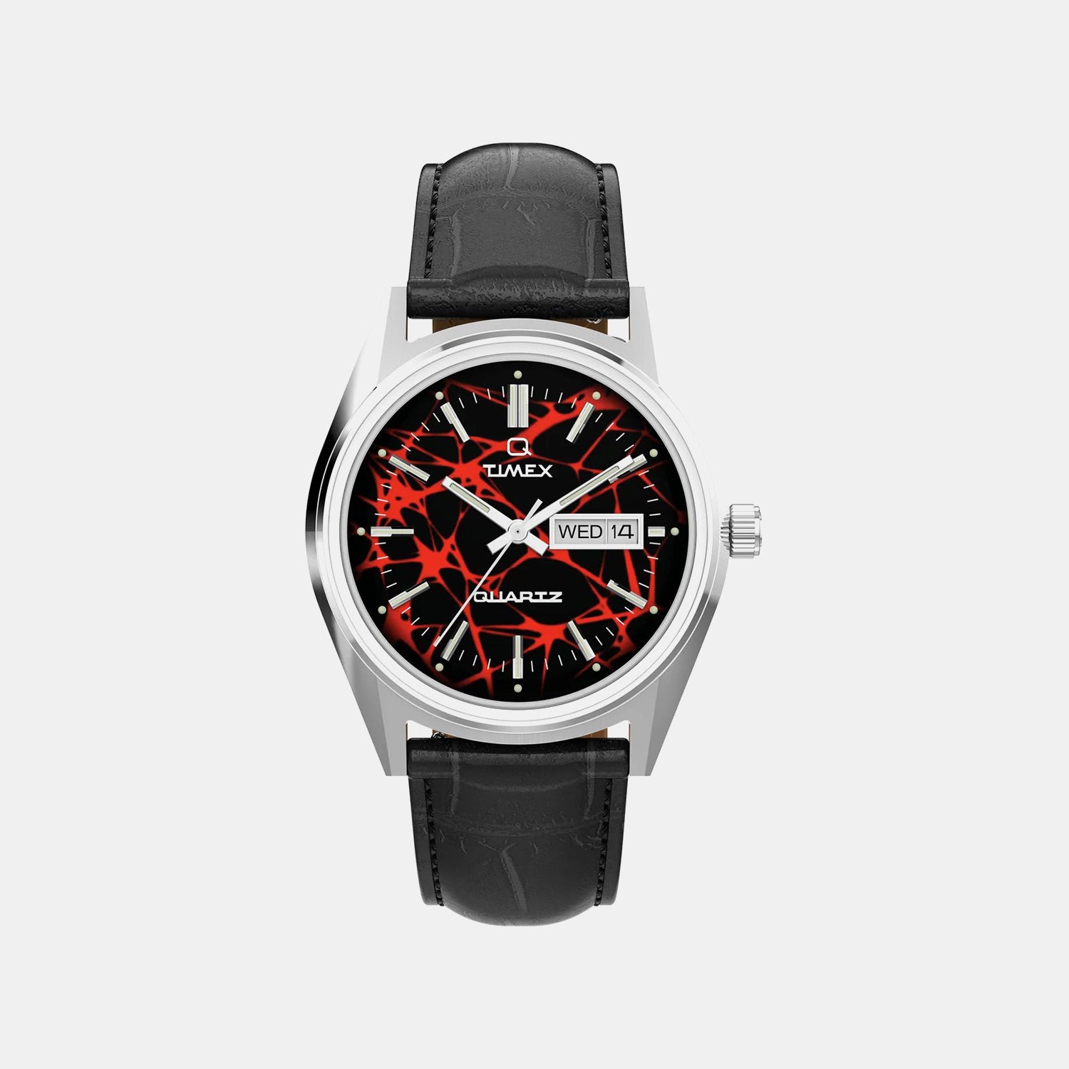 Q Timex Red Vega Men Quartz Red Dial Analog Leather Watch TW2Y55700UJ