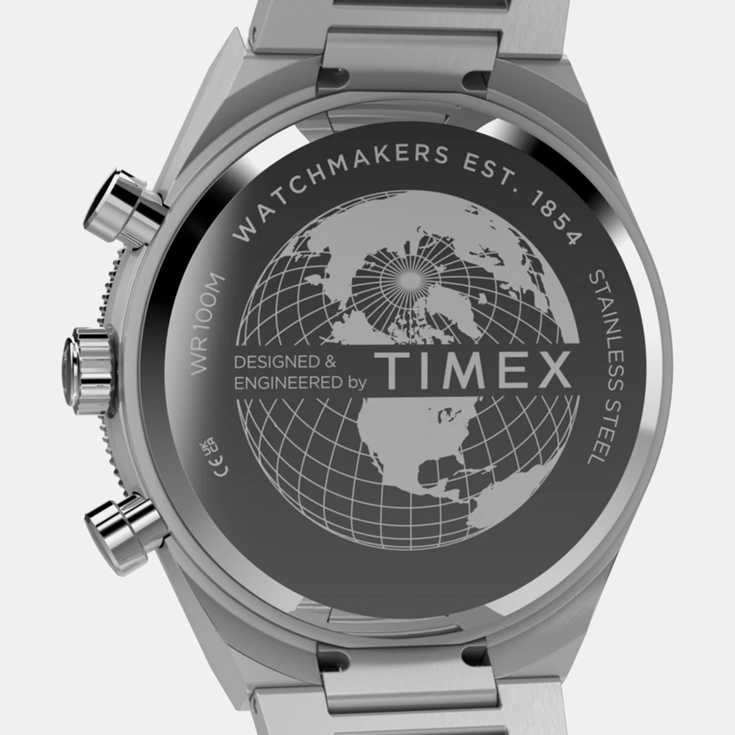 Q Timex Men Quartz Silver Dial Chronograph Stainless Steel Watch TW2Y55800IK
