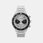 Q Timex Men Quartz Silver Dial Chronograph Stainless Steel Watch TW2Y55800IK