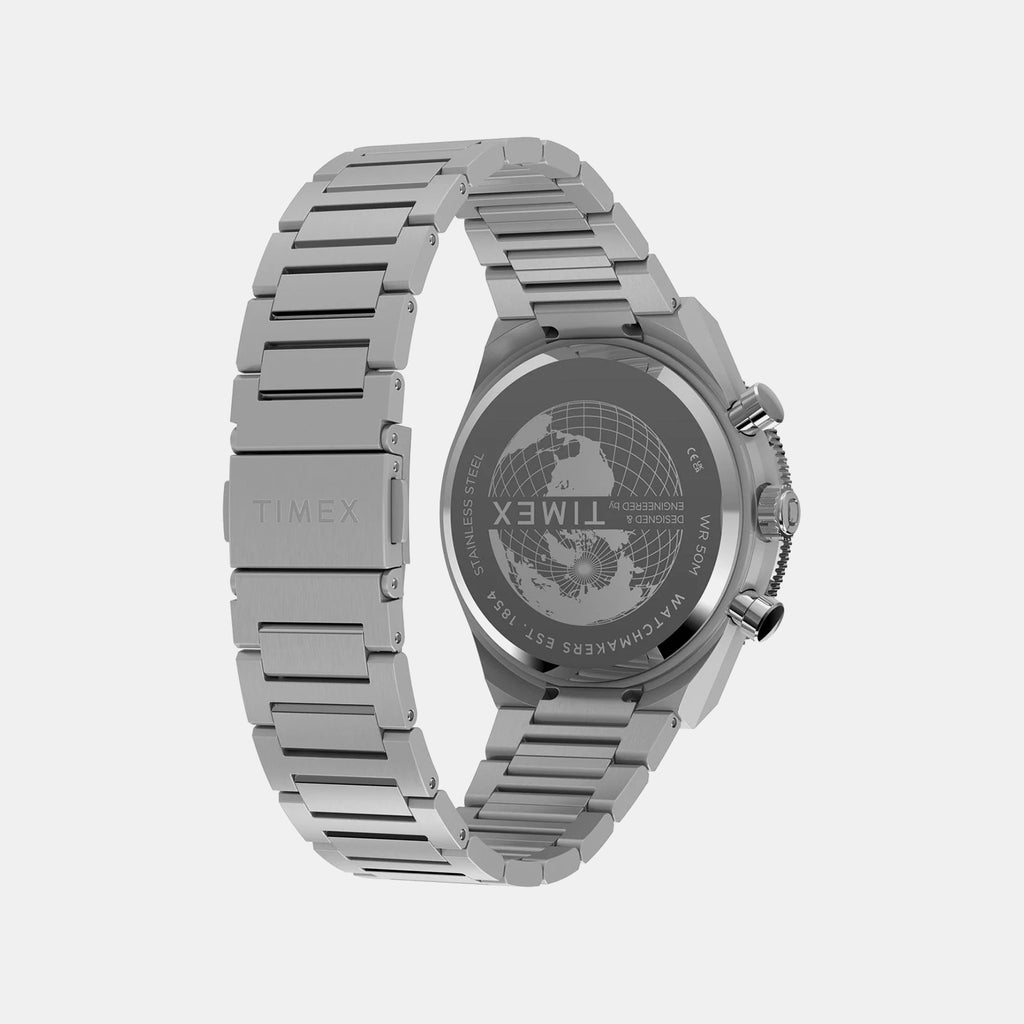 Q Round Men Quartz Silver Dial Analog Stainless Steel Watch TW2Y55800UJ
