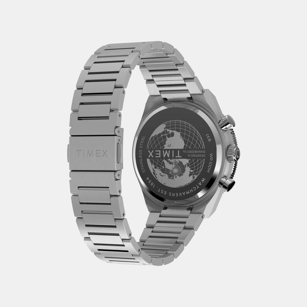 Q Timex Men Quartz Blue Dial Multi-Function Stainless Steel Watch TW2Y55900IK