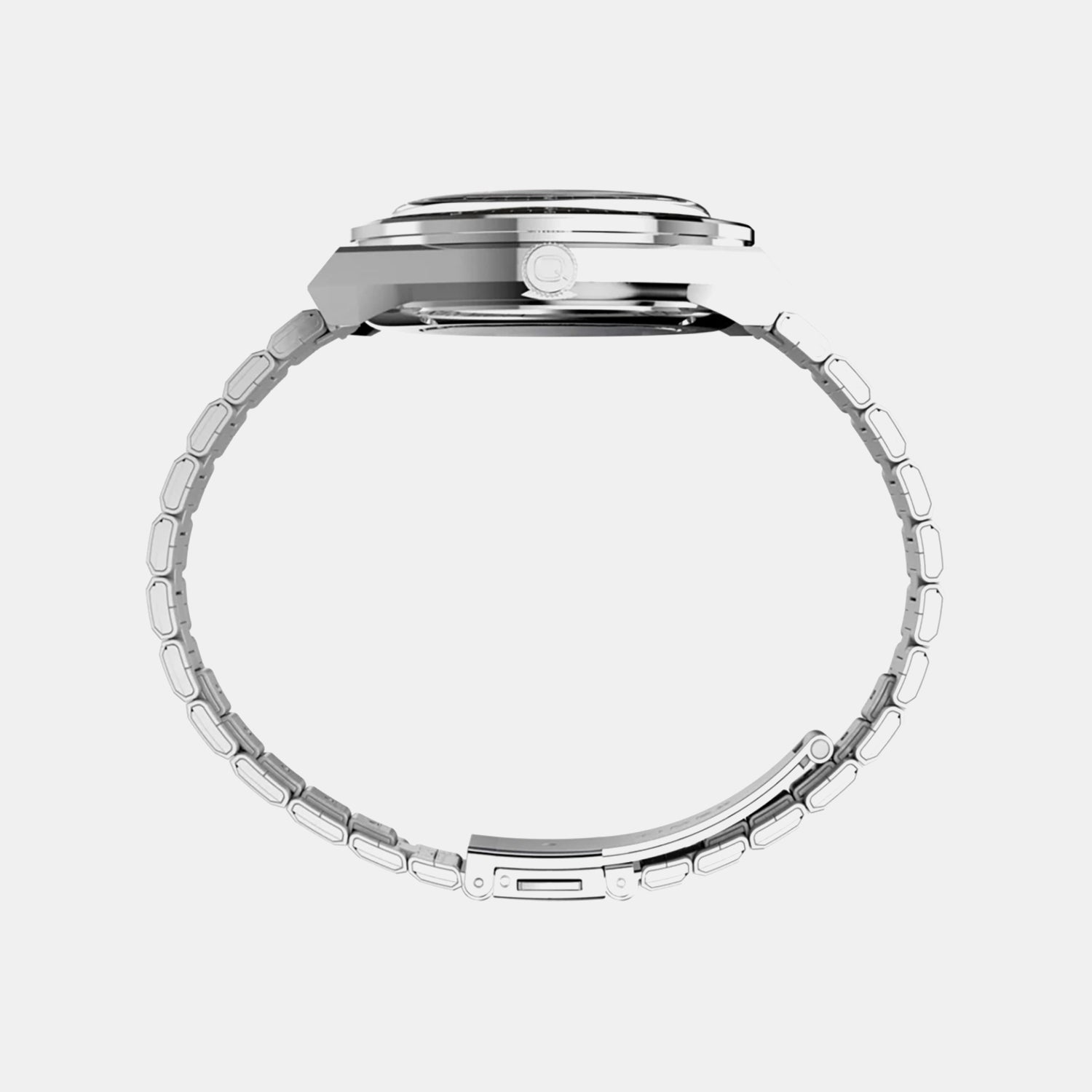 Q Timex Men Quartz Black Dial Multi-Function Stainless Steel Watch TW2Y56700UJ