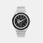 Q Timex Men Quartz Black Dial Multi-Function Stainless Steel Watch TW2Y56700UJ