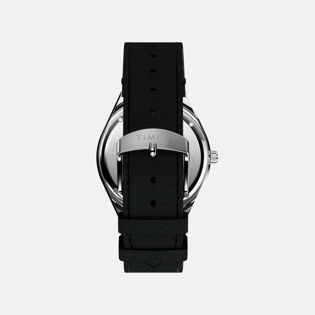 Q Timex Nasa Men Quartz Black Dial Multi-Function Leather Watch TW2Y56800UJ
