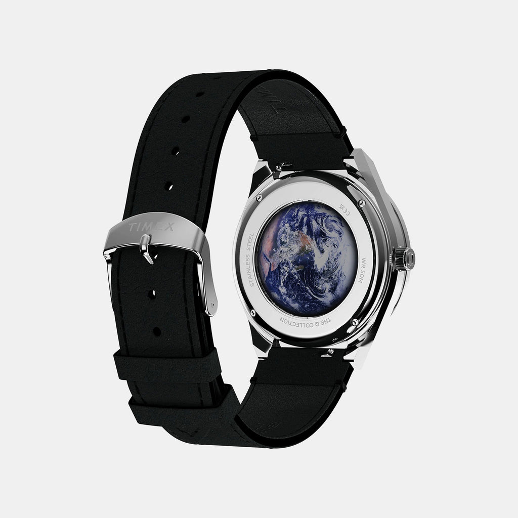 Q Timex Nasa Men Quartz Black Dial Multi-Function Leather Watch TW2Y56800UJ
