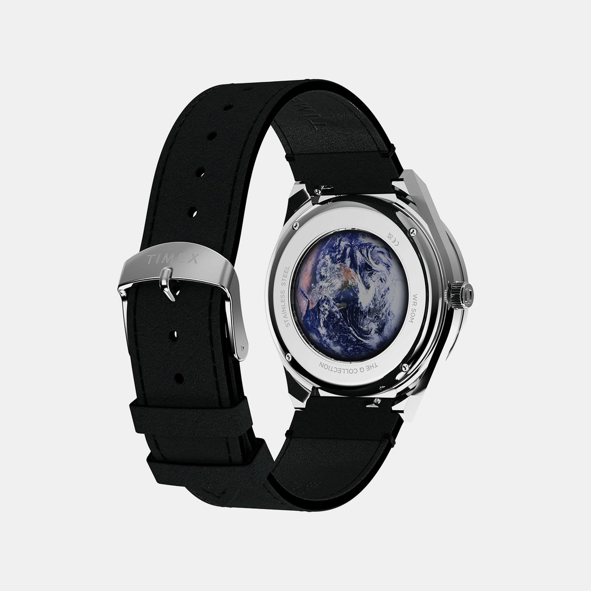 Q Timex Nasa Men Quartz Black Dial Multi-Function Leather Watch TW2Y56800UJ