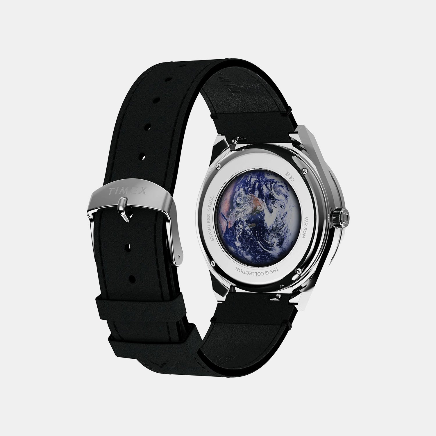 Q Timex Nasa Men Quartz Black Dial Multi-Function Leather Watch TW2Y56800UJ