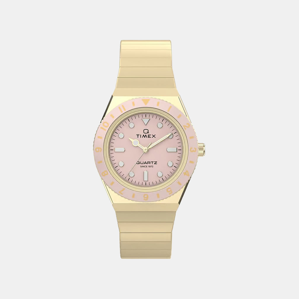 Q Timex Women Quartz Pink Dial Analog Stainless Steel Watch TW2Y57400UJ