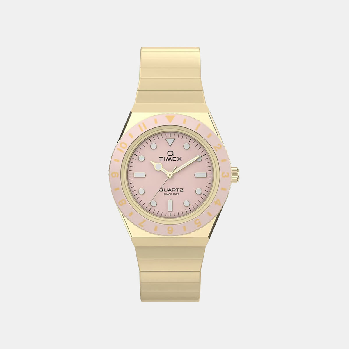 Q Timex Women Quartz Pink Dial Analog Stainless Steel Watch TW2Y57400UJ