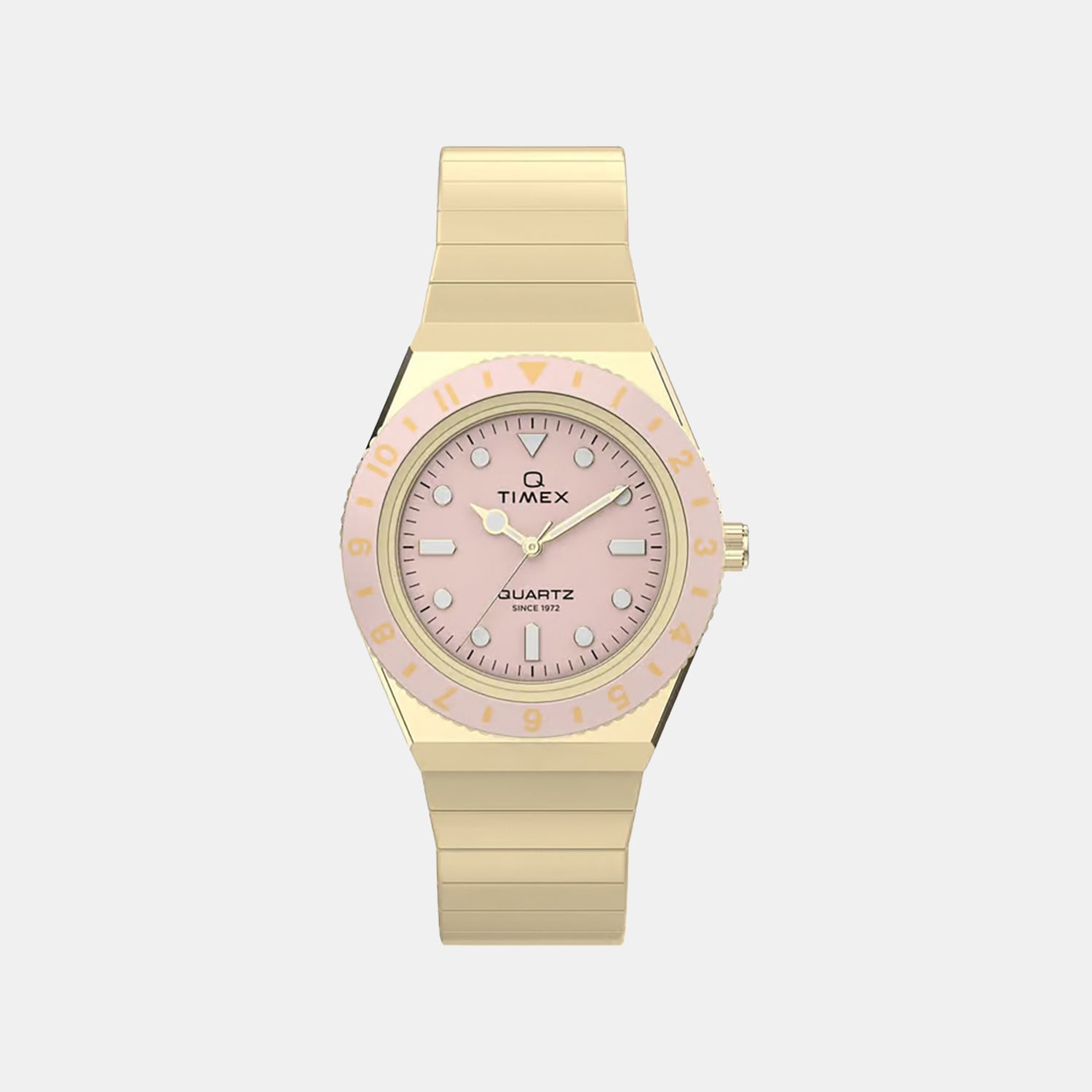 Q Timex Women Quartz Pink Dial Analog Stainless Steel Watch TW2Y57400UJ