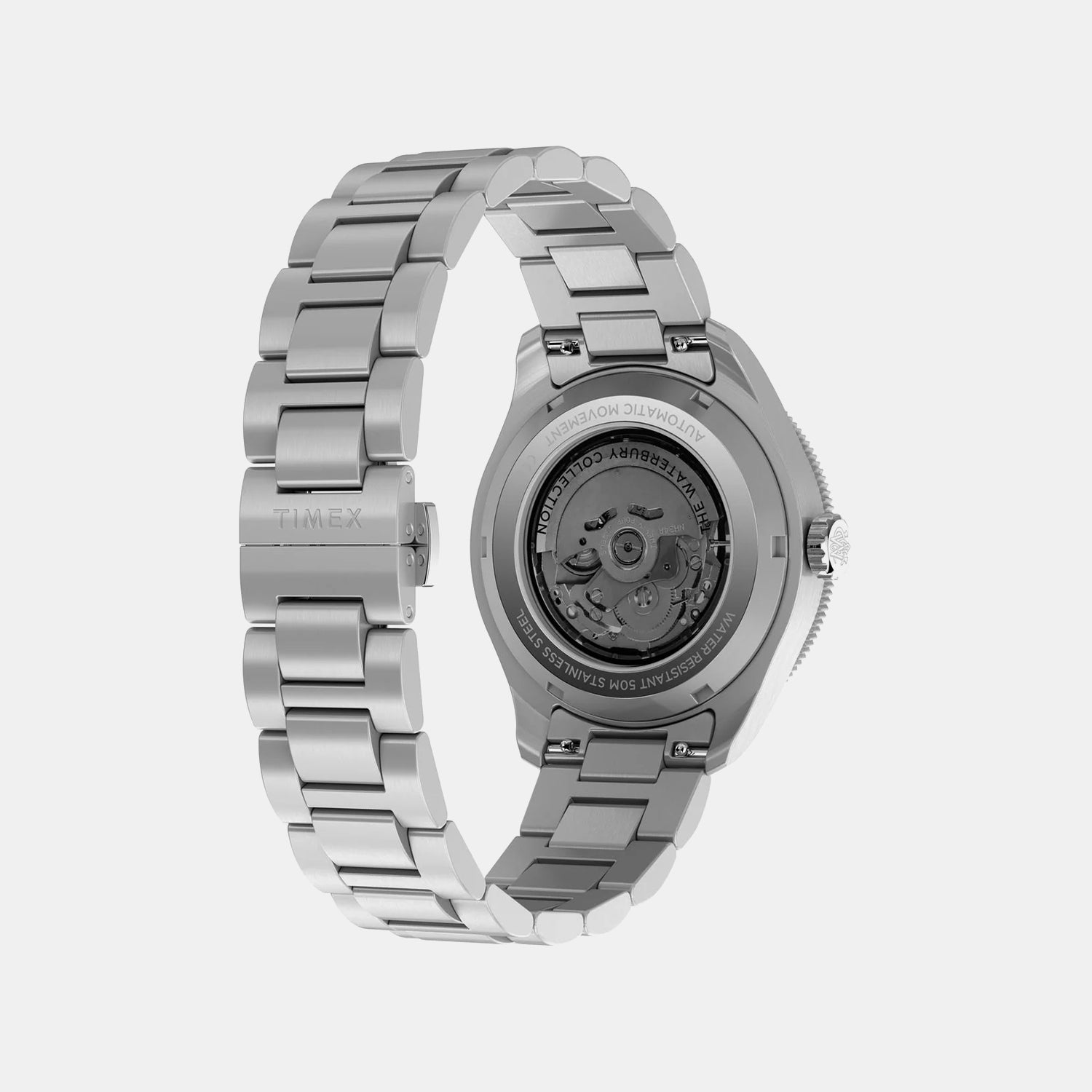 Waterbury Men Automatic Black Dial Analog Stainless Steel Watch TW2Y60600UJ