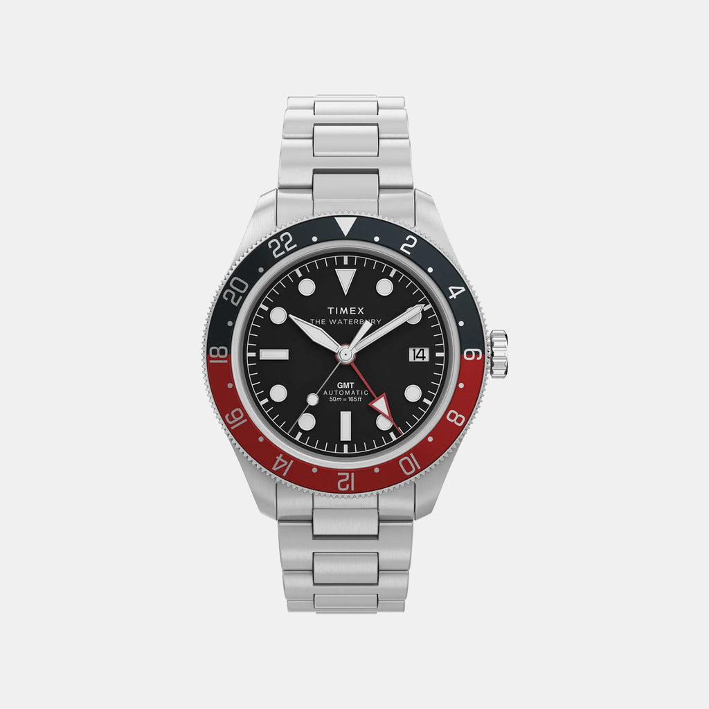 Waterbury Men Automatic Black Dial Analog Stainless Steel Watch TW2Y60600UJ