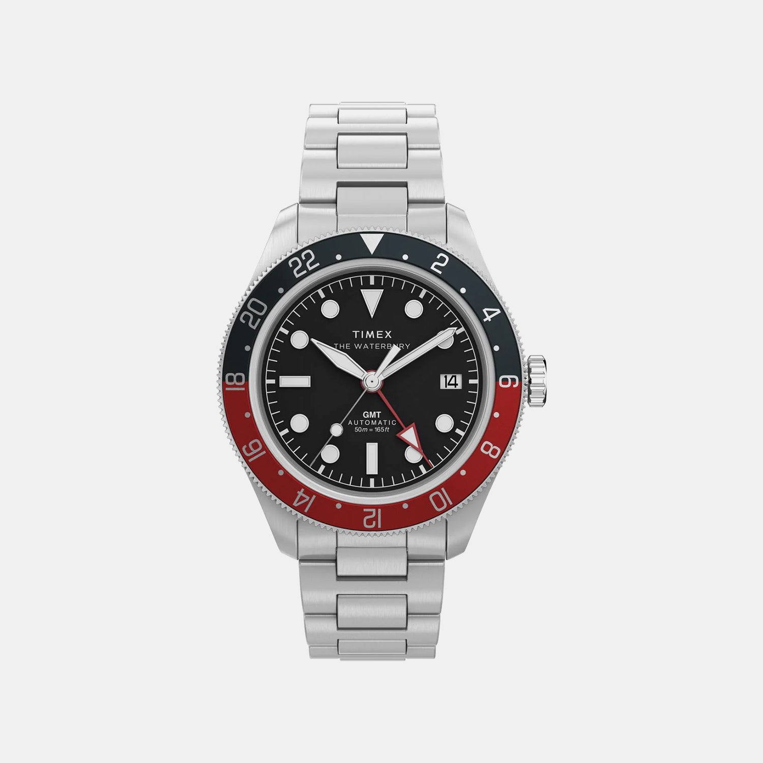 Waterbury Men Automatic Black Dial Analog Stainless Steel Watch TW2Y60600UJ
