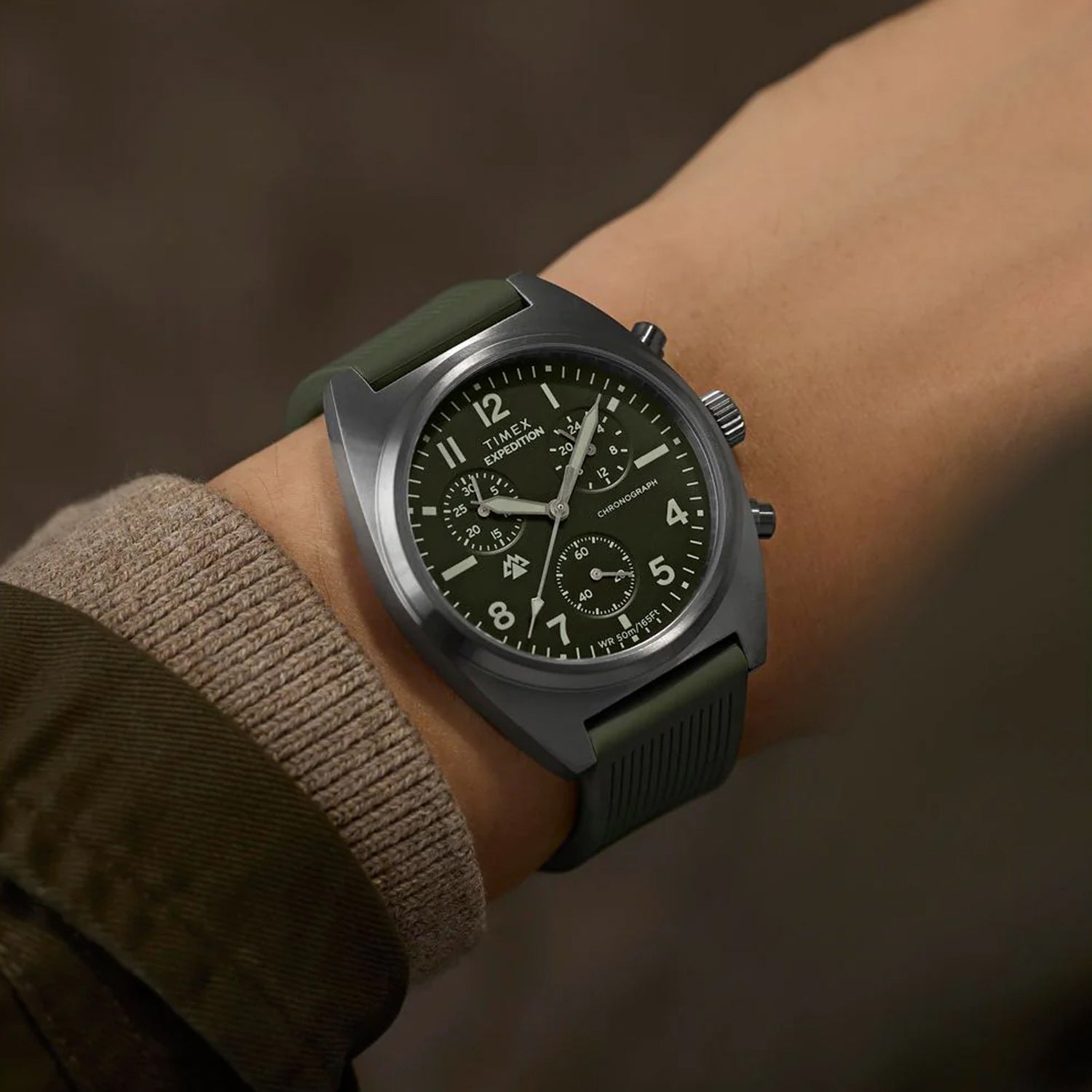 Expedition Men Quartz Green Dial Chronograph Silicone Watch TW2Y61100UJ