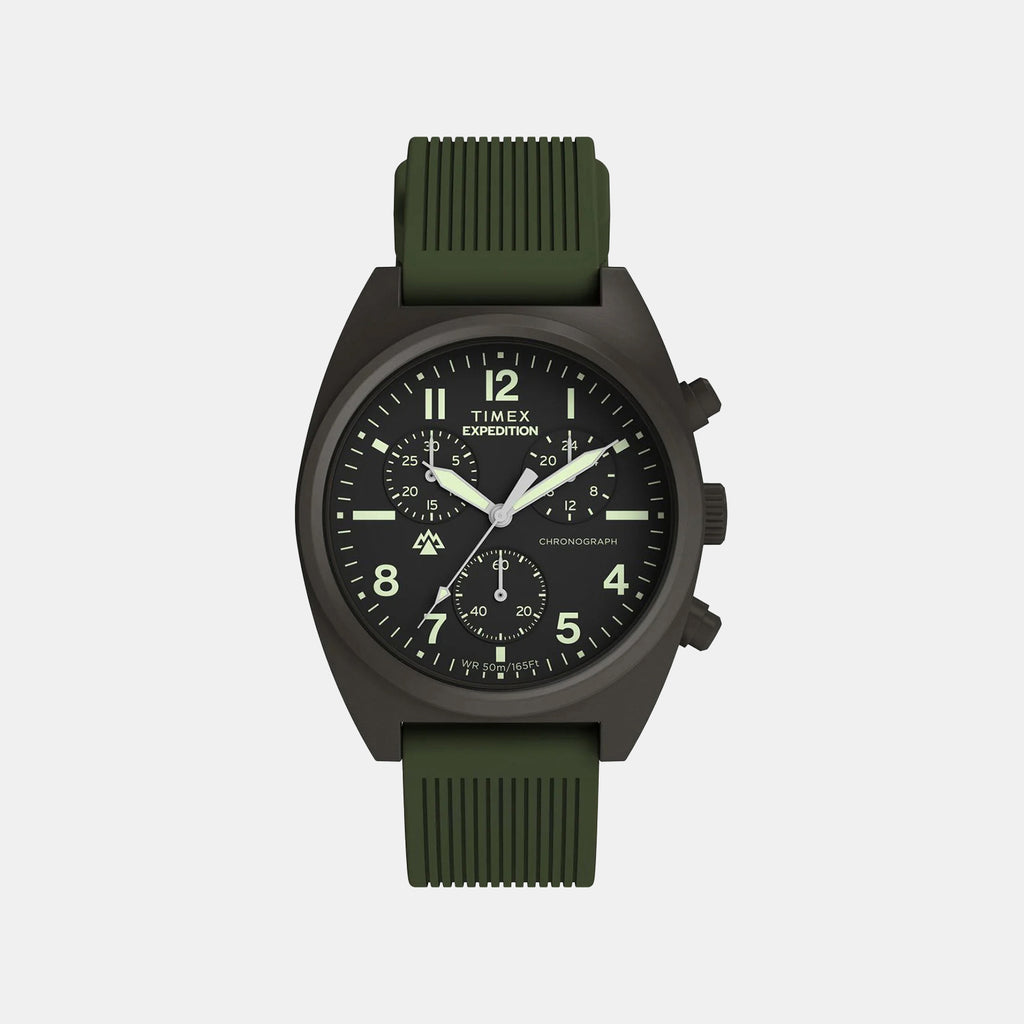Expedition Men Quartz Green Dial Chronograph Silicone Watch TW2Y61100UJ
