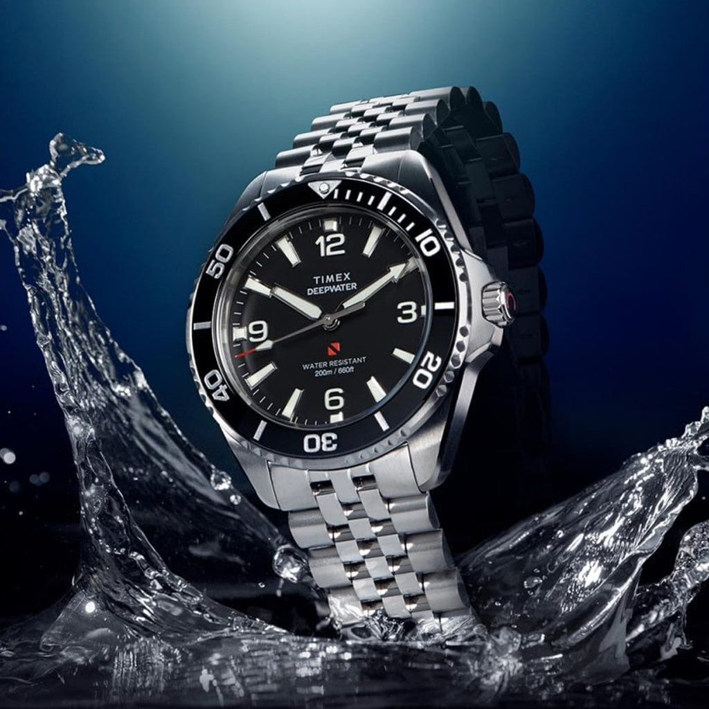 Deepwater Men Quartz Black Dial Analog Stainless Steel Watch TW2Y64500IK