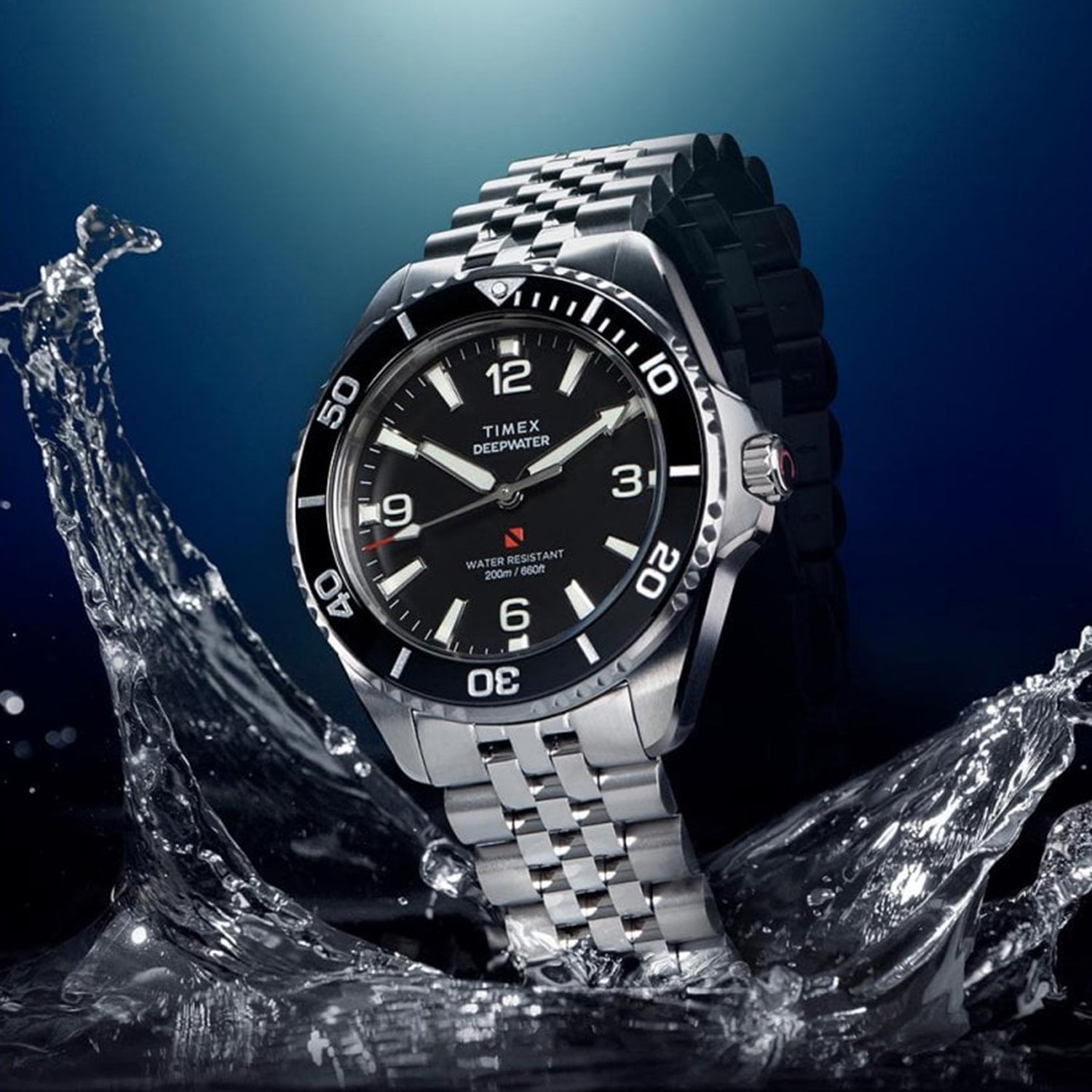 Deepwater Men Quartz Black Dial Analog Stainless Steel Watch TW2Y64500IK
