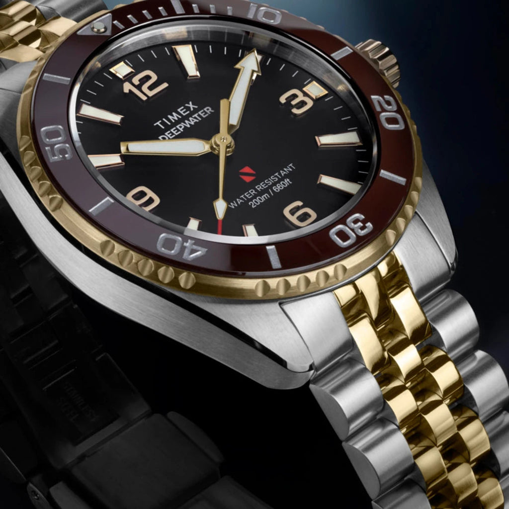 Deepwater Men Quartz Black Dial Analog Stainless Steel Watch TW2Y64700IK