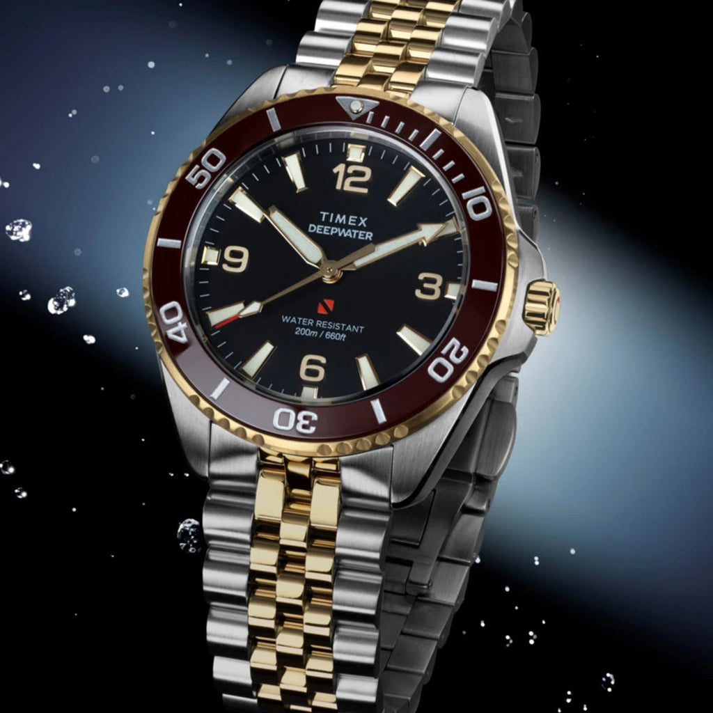 Deepwater Men Quartz Black Dial Analog Stainless Steel Watch TW2Y64700IK