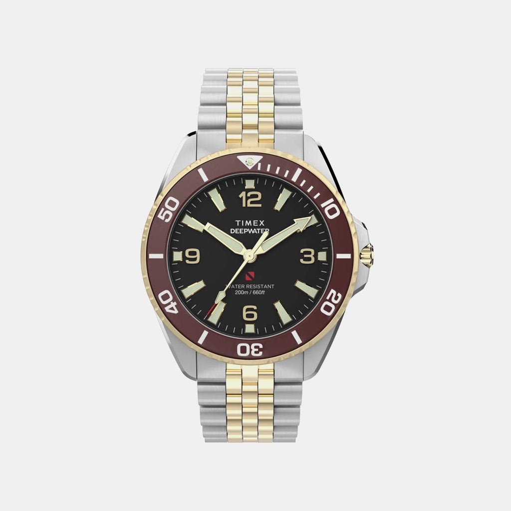 Deepwater Men Quartz Black Dial Analog Stainless Steel Watch TW2Y64700IK