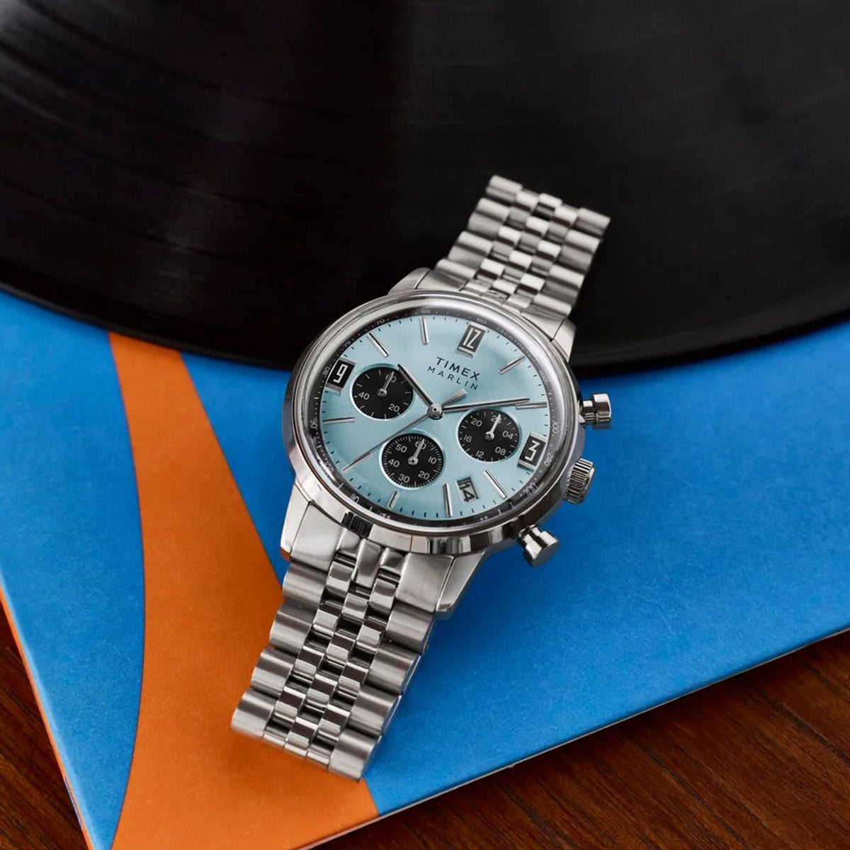 Marlin Men Quartz Blue Dial Chronograph Stainless Steel Watch TW2Y66500UJ