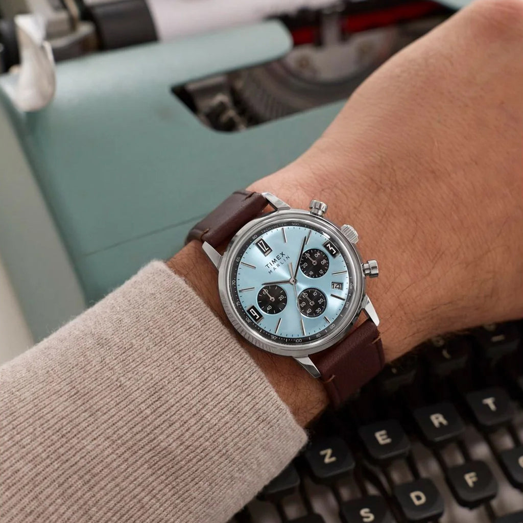 Men Quartz Blue Dial Chronograph Leather Watch TW2Y66600UJ