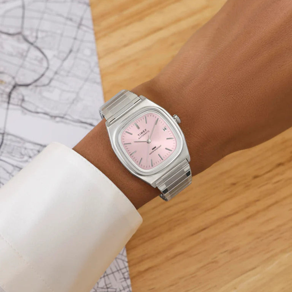 Unisex Automatic Pink Dial Analog Stainless Steel Watch TW2Y66800IK