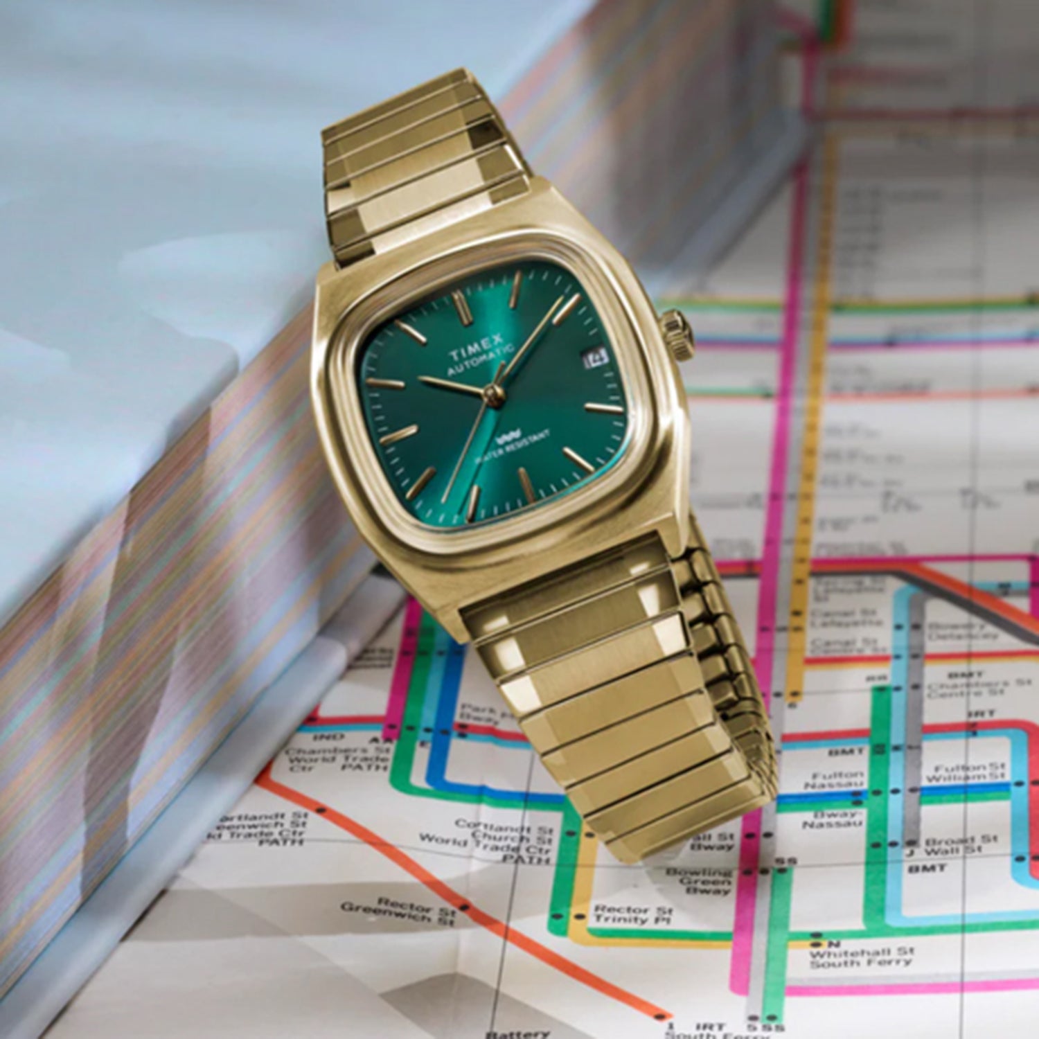 Men Automatic Green Dial Analog Stainless Steel Watch TW2Y67700IK