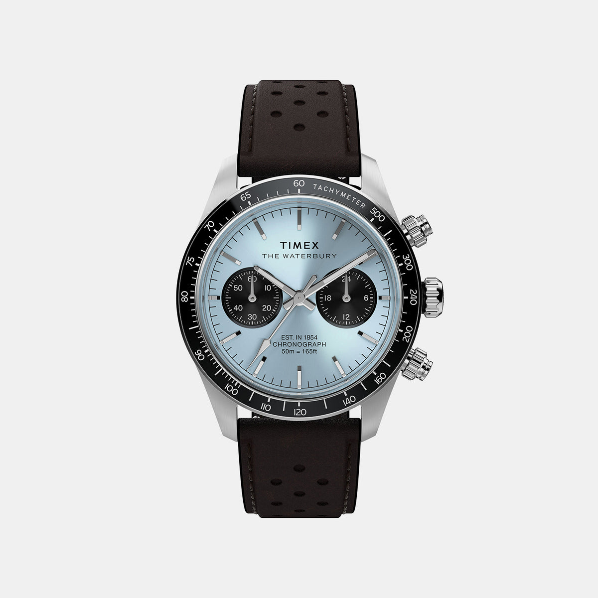 Waterbury Men Quartz Blue Dial Chronograph Leather Watch TW2Y70600IK