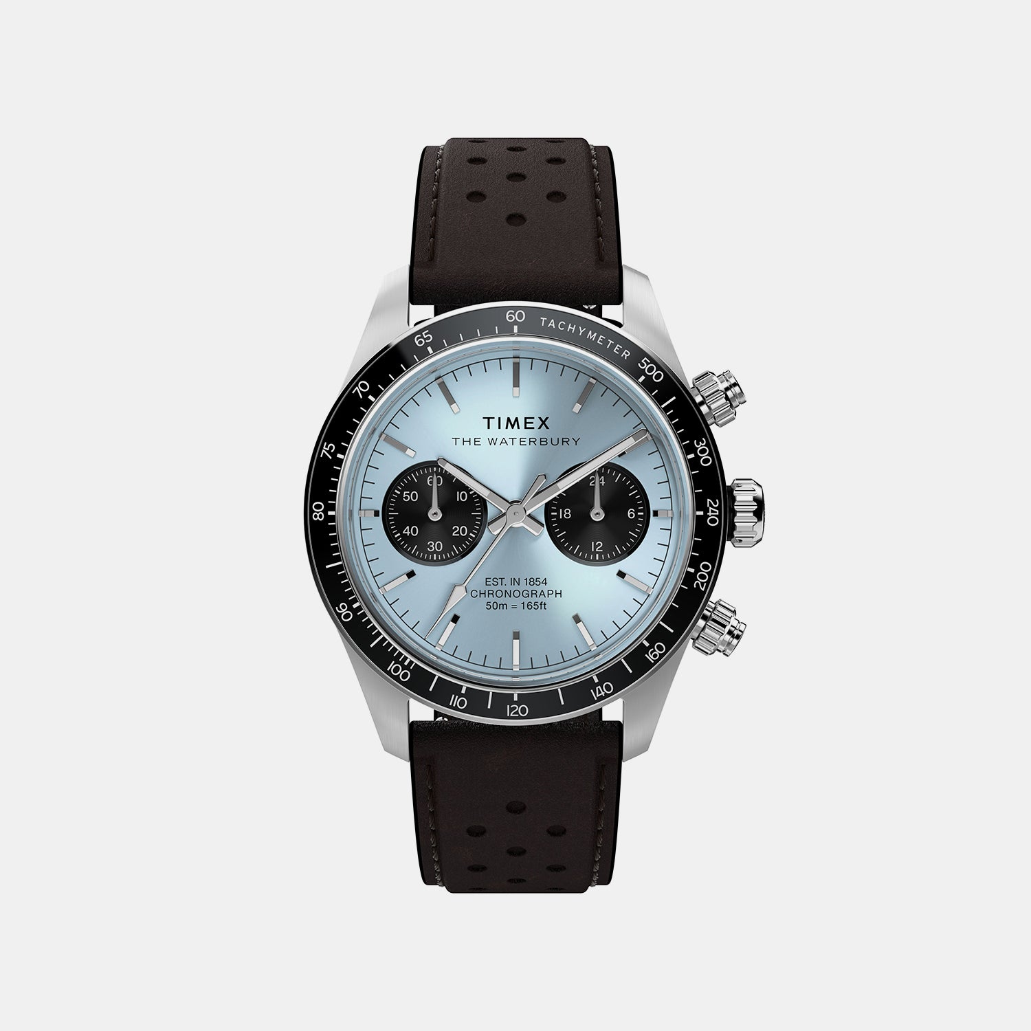 Waterbury Men Quartz Blue Dial Chronograph Leather Watch TW2Y70600IK