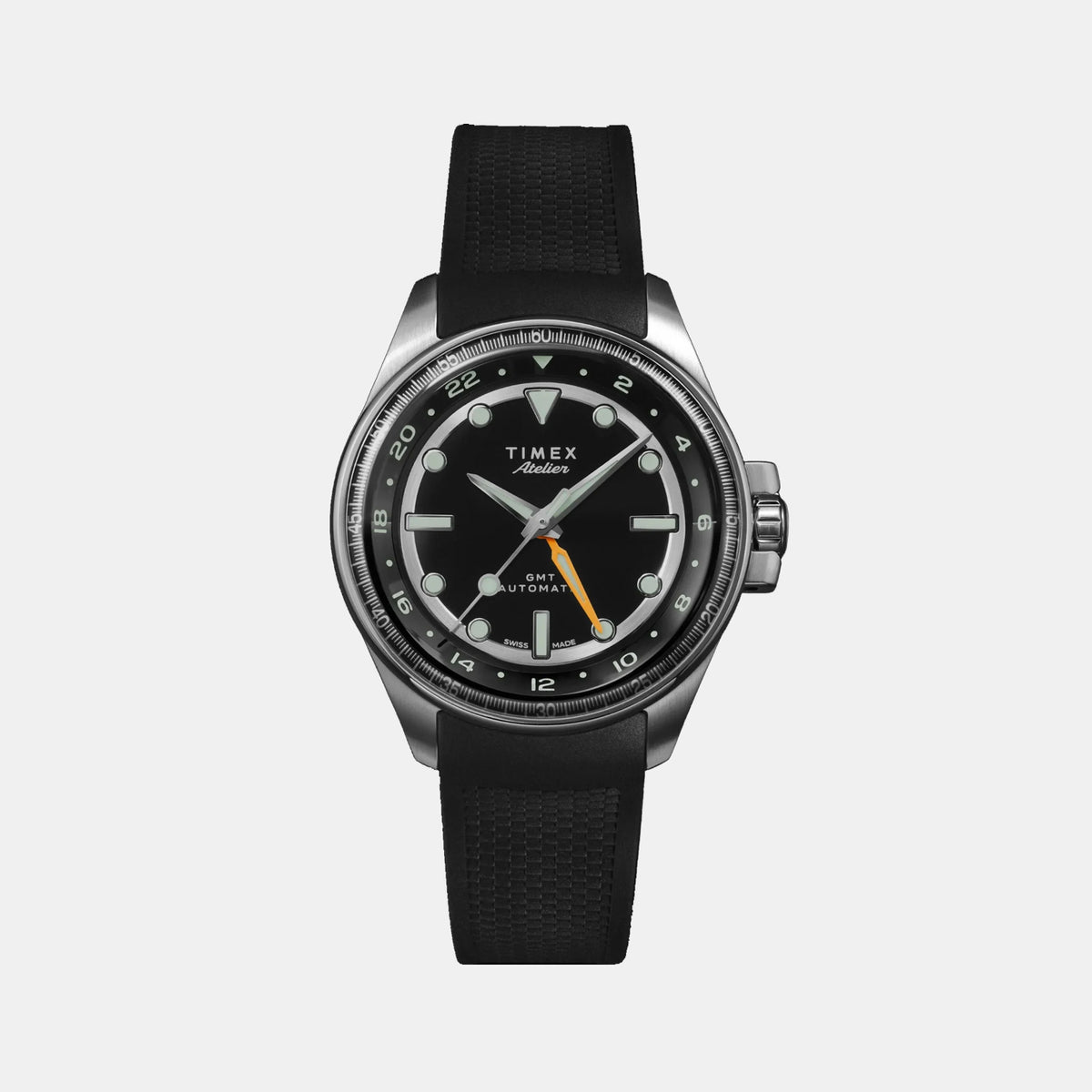 Atelier Men Automatic Black Dial Analog Rubber Watch TW2Y724004A
