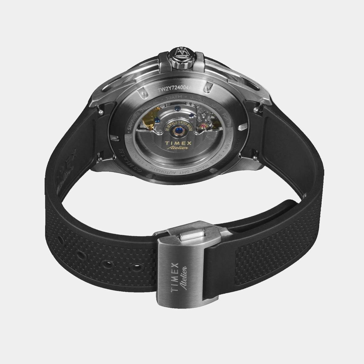 Atelier Men Automatic Black Dial Analog Rubber Watch TW2Y724004A