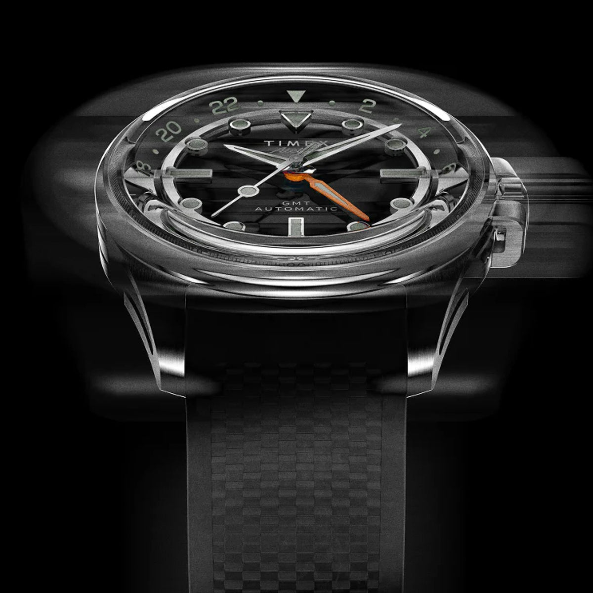 Atelier Men Automatic Black Dial Analog Rubber Watch TW2Y724004A