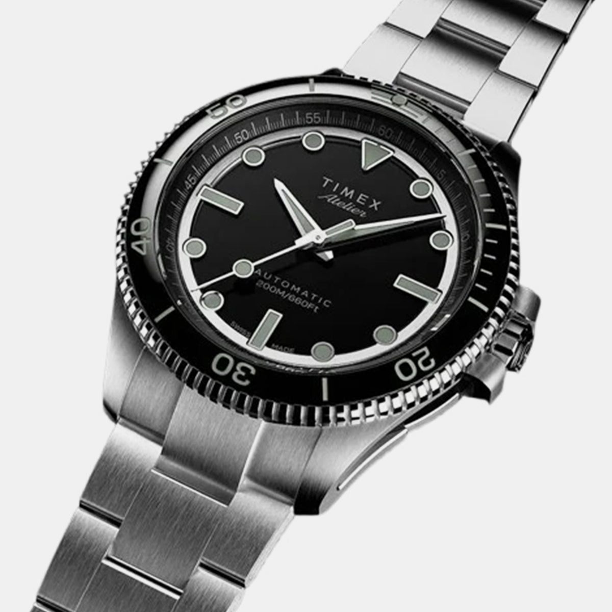Atelier Men Automatic Black Dial Analog Stainless Steel Watch TW2Y725004A