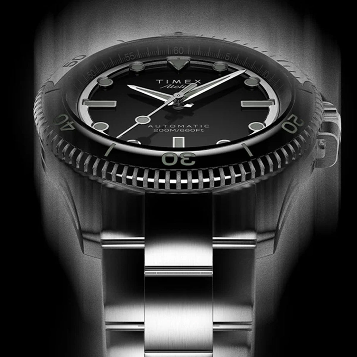 Atelier Men Automatic Black Dial Analog Stainless Steel Watch TW2Y725004A