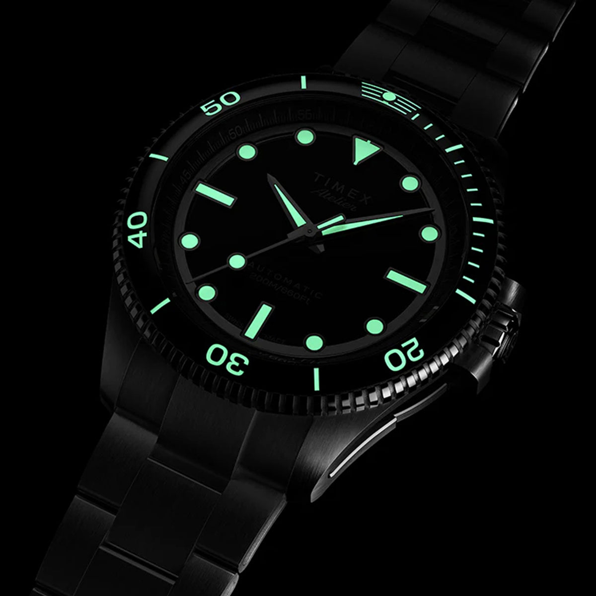 Atelier Men Automatic Black Dial Analog Stainless Steel Watch TW2Y725004A