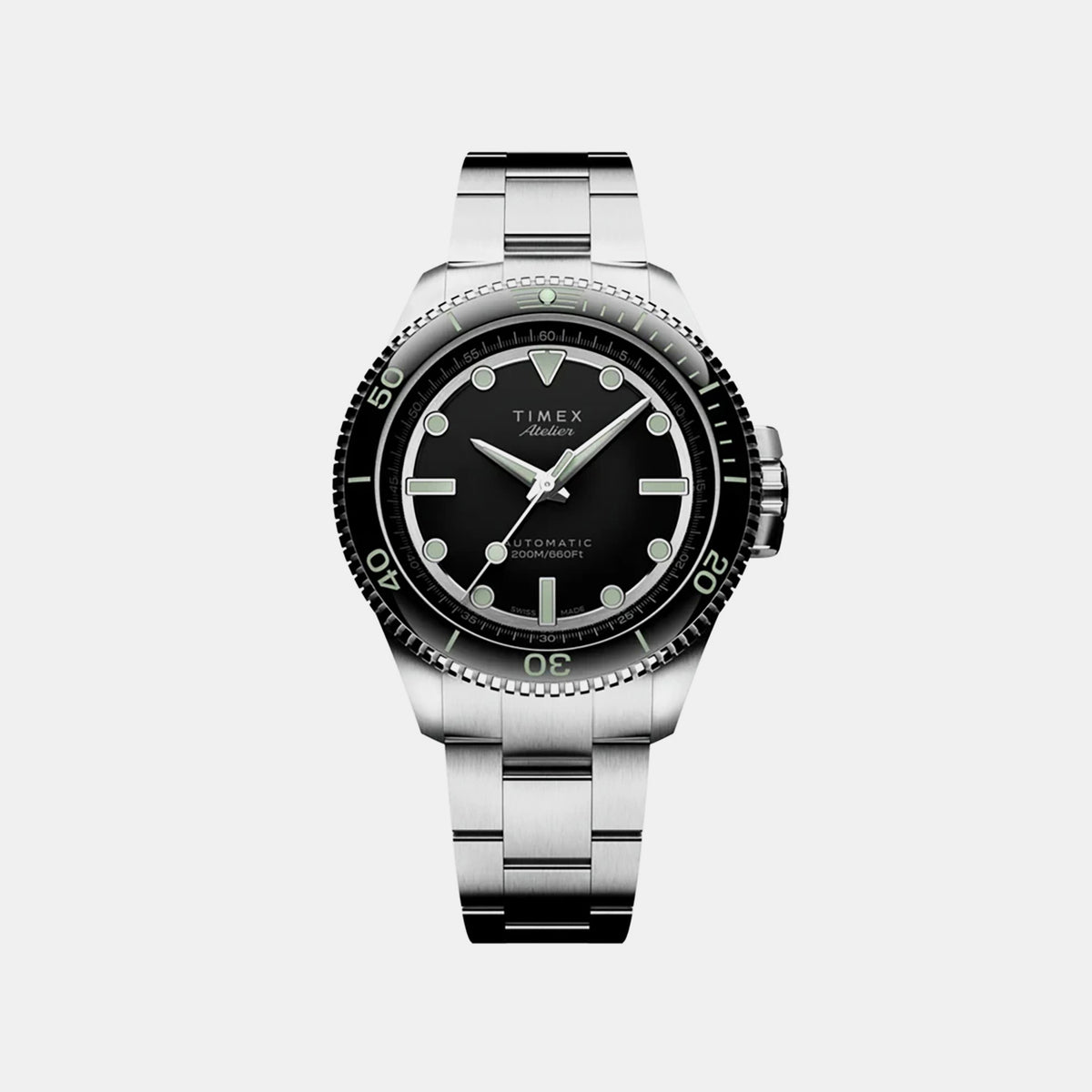 Atelier Men Automatic Black Dial Analog Stainless Steel Watch TW2Y725004A