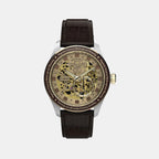 Harry Potter x Timex Waterbury Heritage Automatic Men Gold Dial Analog Leather Watch TW2Y75500X6